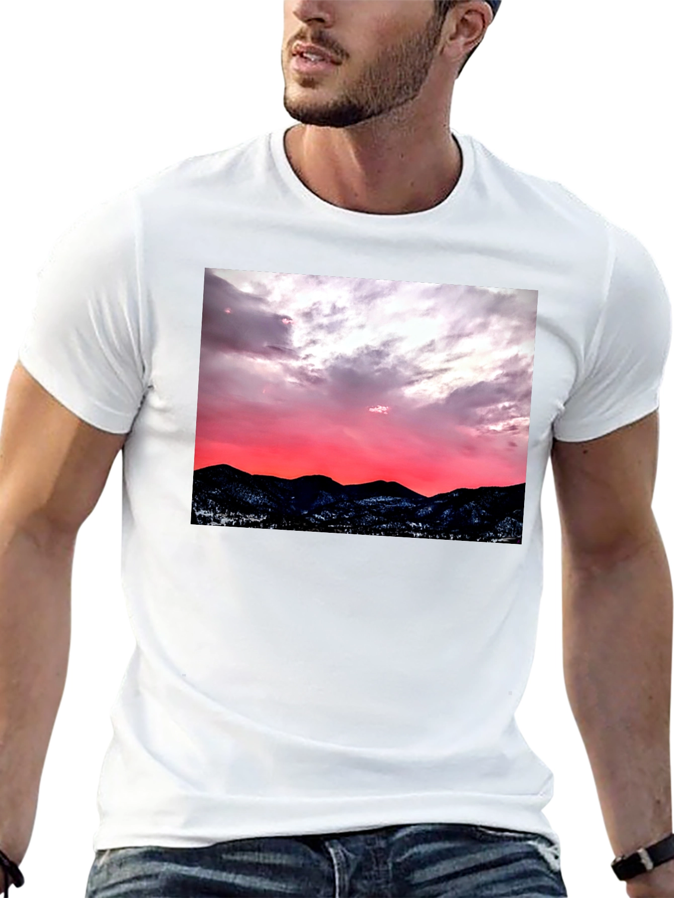 Sunset Mountain Graphic Tee - Black