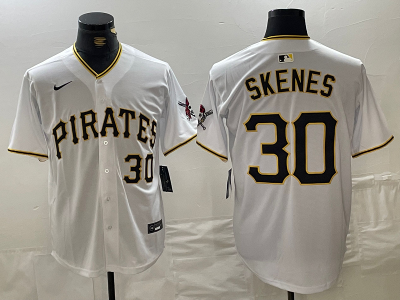 Men's Pittsburgh Pirates Paul Skenes #30 White Home Replica Player Jerseys
