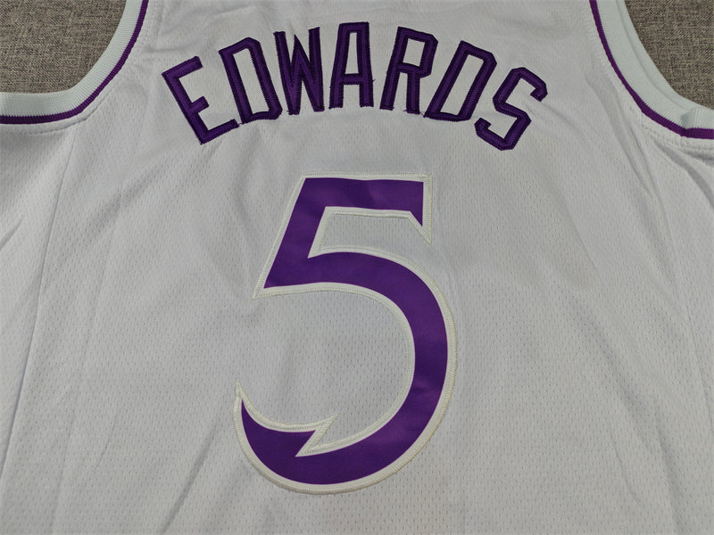 Men's Minnesota Timberwolves Anthony Edwards #5 White Swingman Player Jerseys