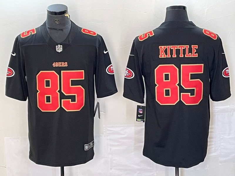 Men's San Francisco 49ers George Kittle #85 Black Fashion Game Jerseys