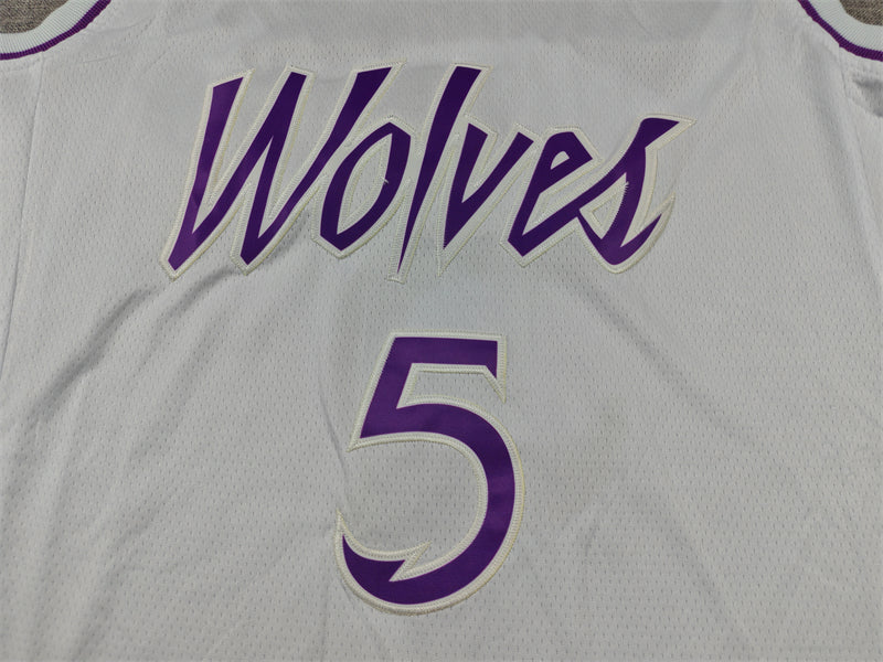 Men's Minnesota Timberwolves Anthony Edwards #5 White Swingman Player Jerseys