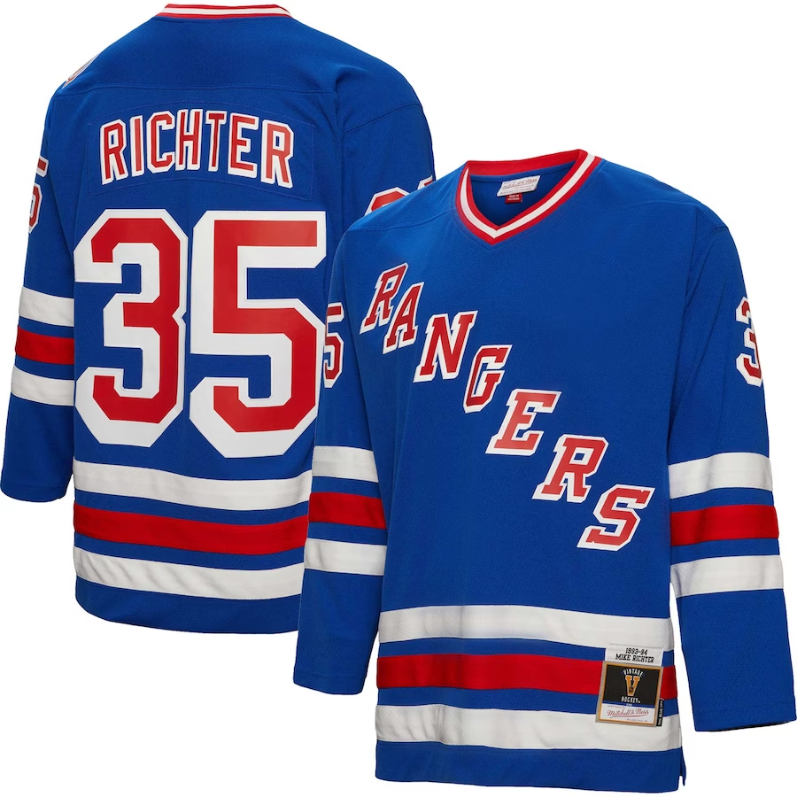 Men's New York Rangers Mike Richter #35 Blue Player Jerseys