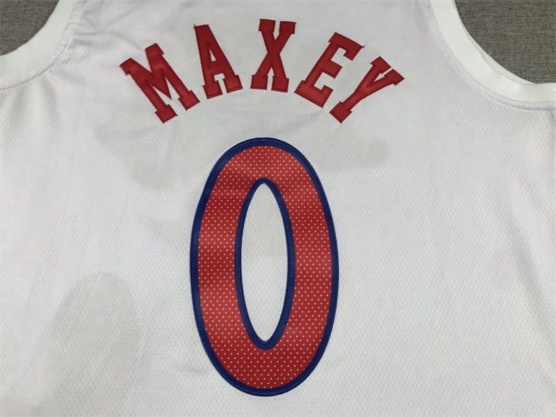 Men's Philadelphia 76ers Tyrese Maxey #0 White 2022/23 Swingman Jerseys - City Edition