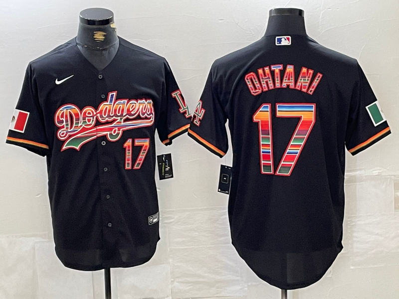 Men's Los Angeles Dodgers Shohei Ohtani #17 Black Replica Player Name Jerseys