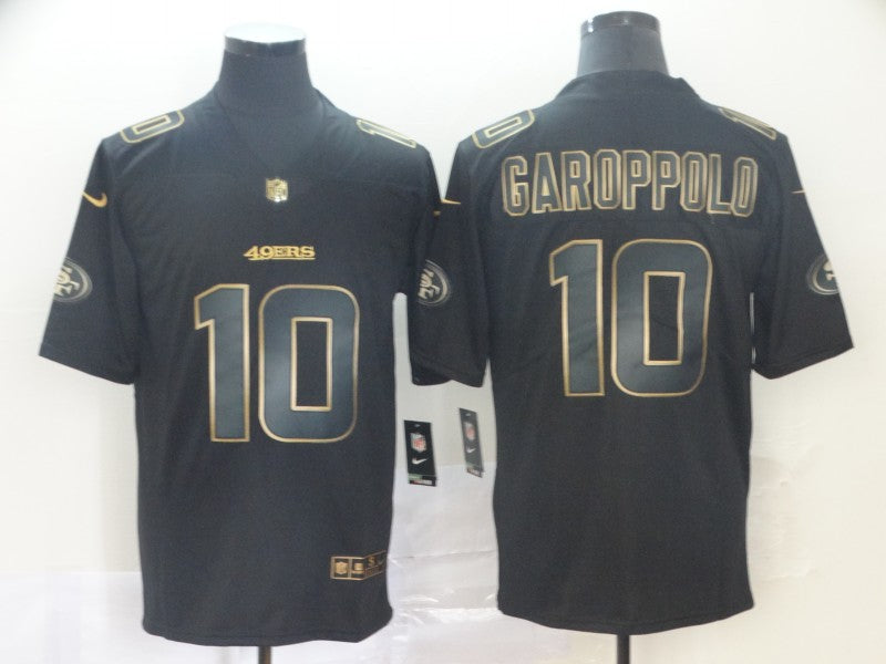 Men's San Francisco 49ers Jimmy Garoppolo #10 Black Authentic Game Jerseys