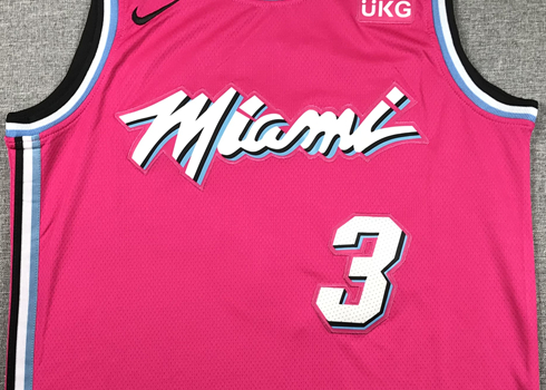 Men's Miami Heat Dwyane Wade #3 Pink Swingman Player Jerseys