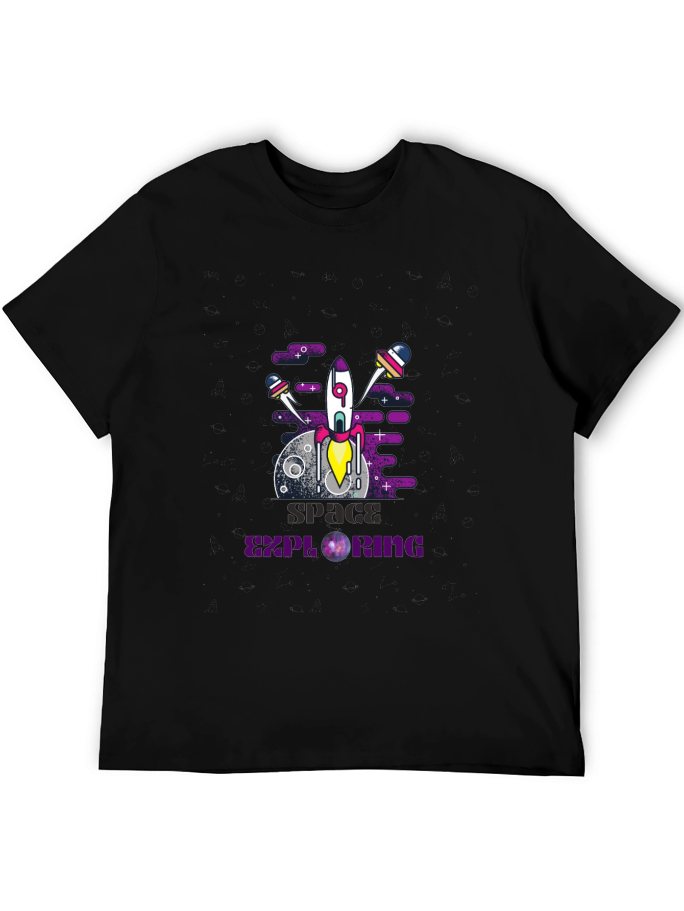 Space Exploring Graphic Print T-Shirt