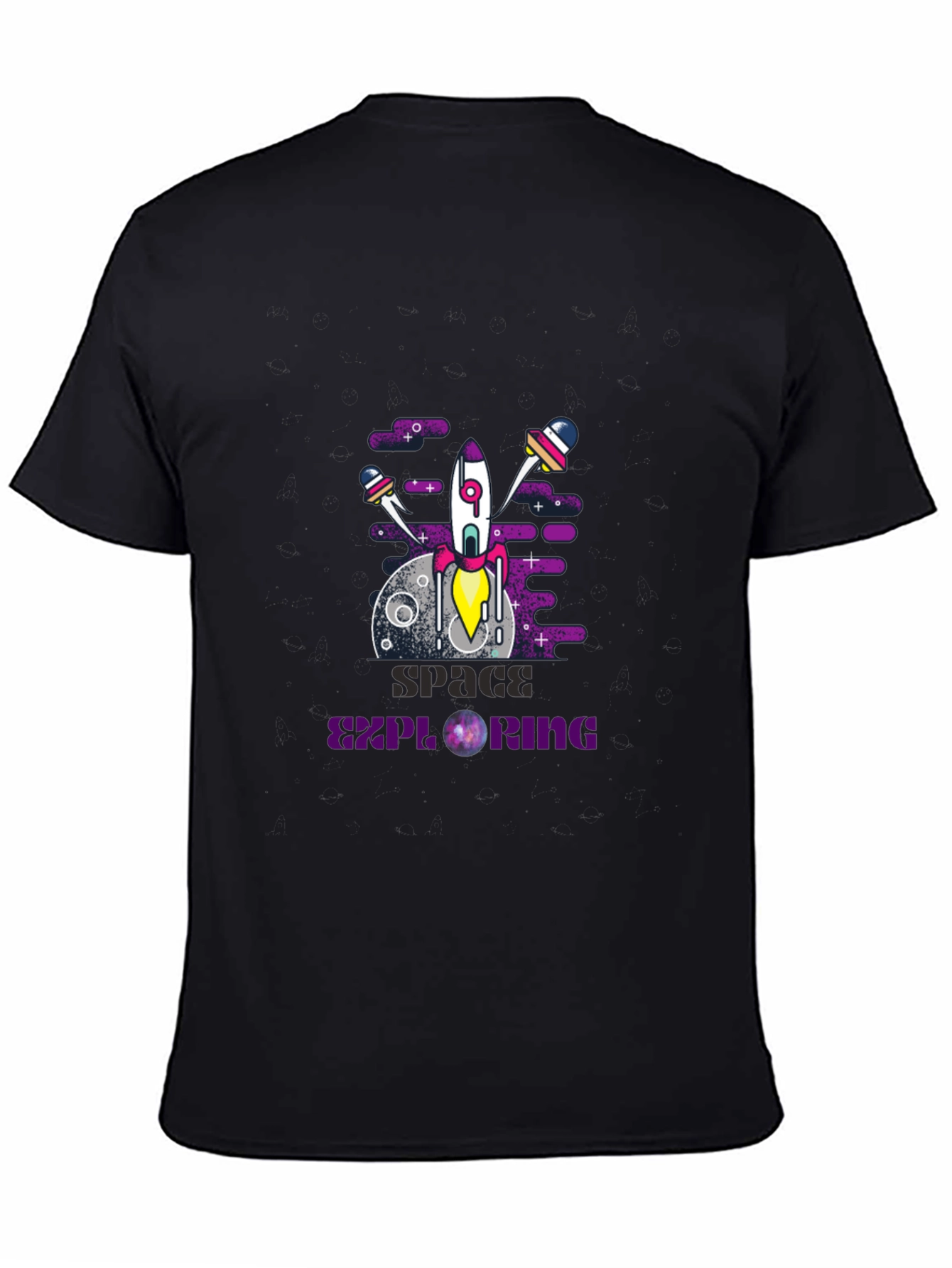 Space Exploring Graphic Print T-Shirt
