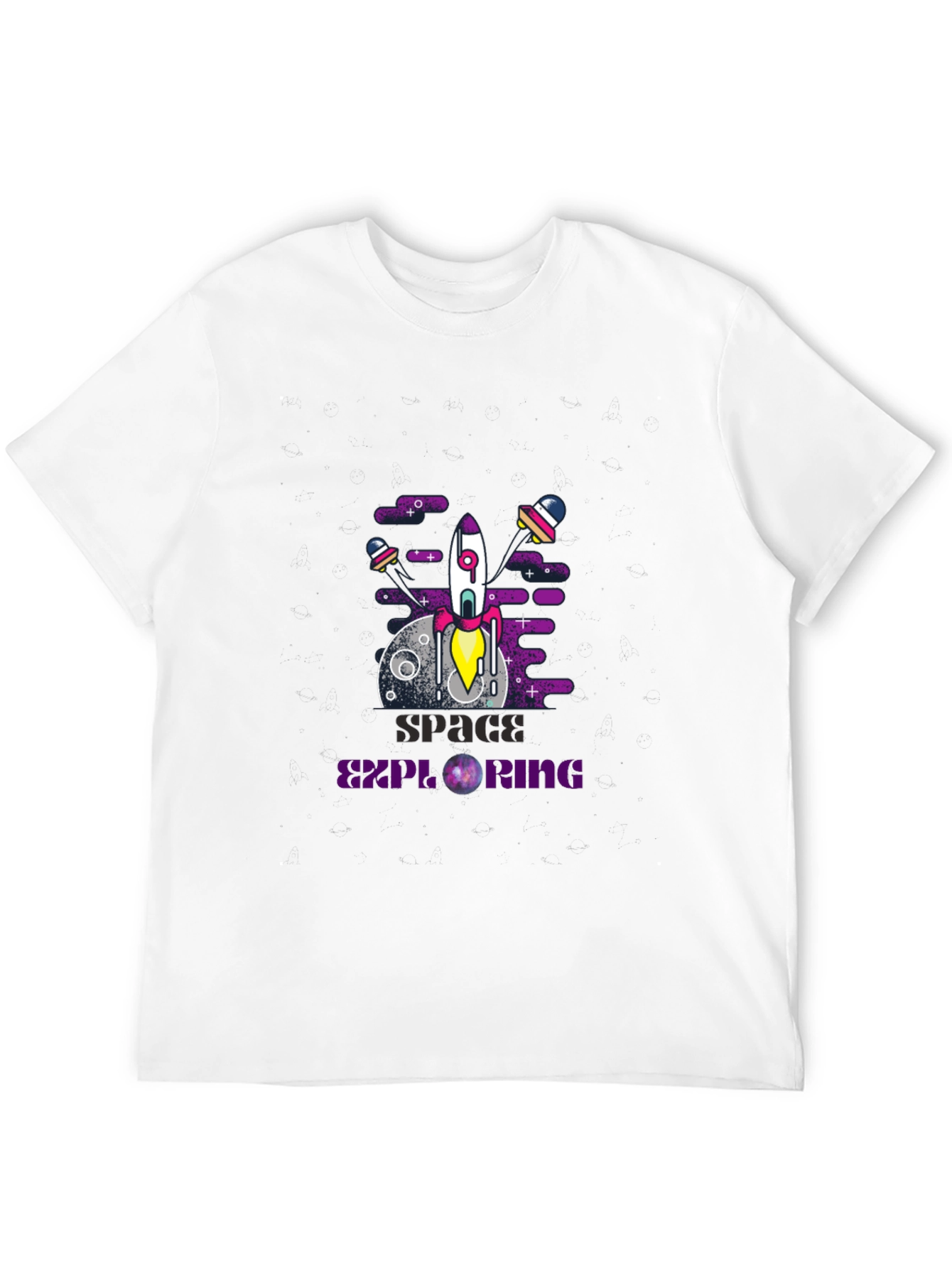 Space Exploring Graphic Print T-Shirt