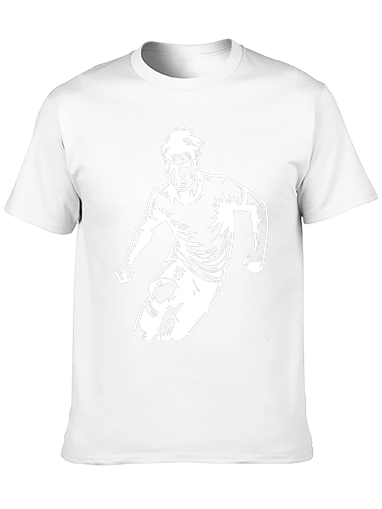 Mens Black Graphic Tee - Soccer Player Print