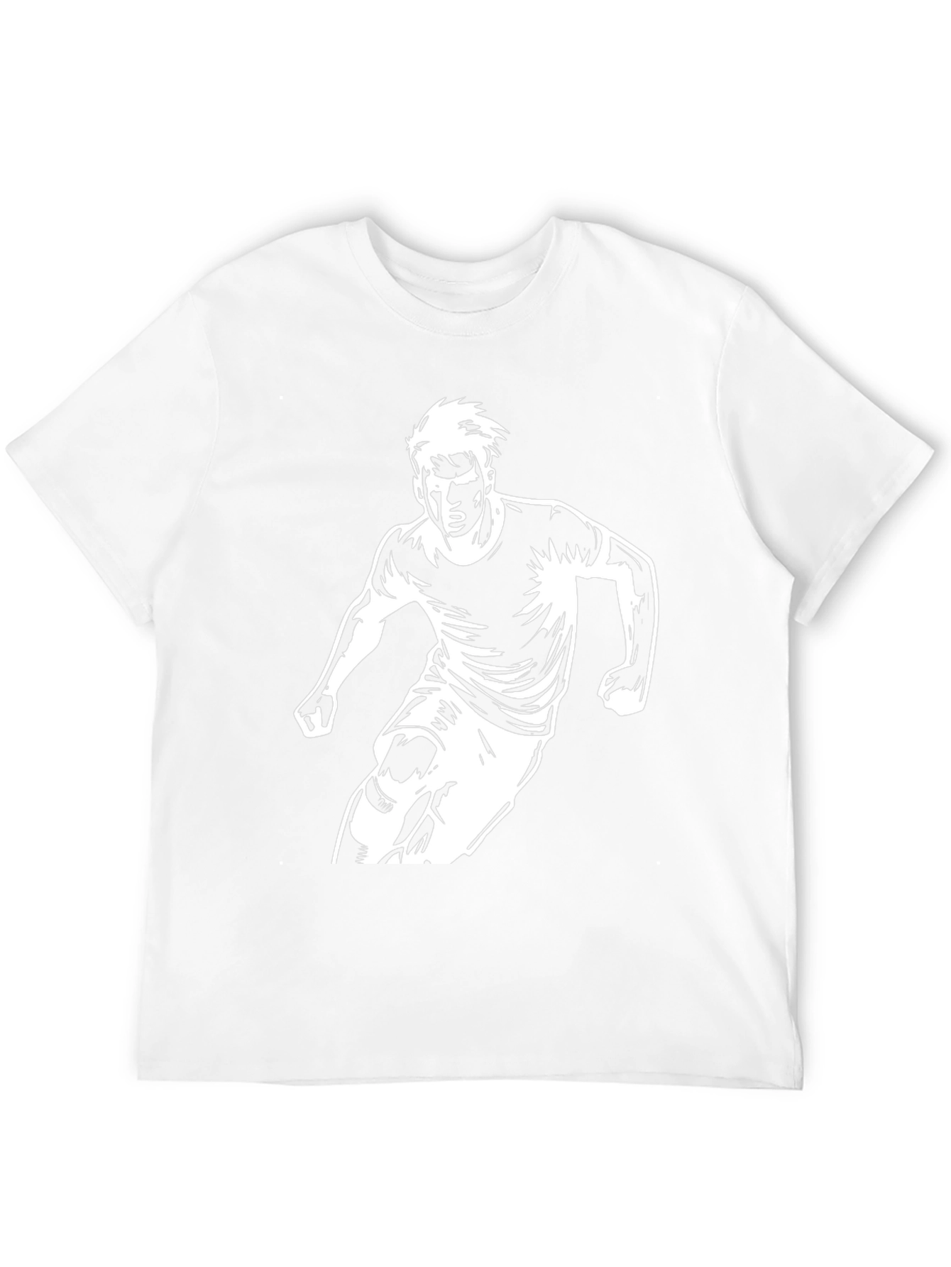 Mens Black Graphic Tee - Soccer Player Print