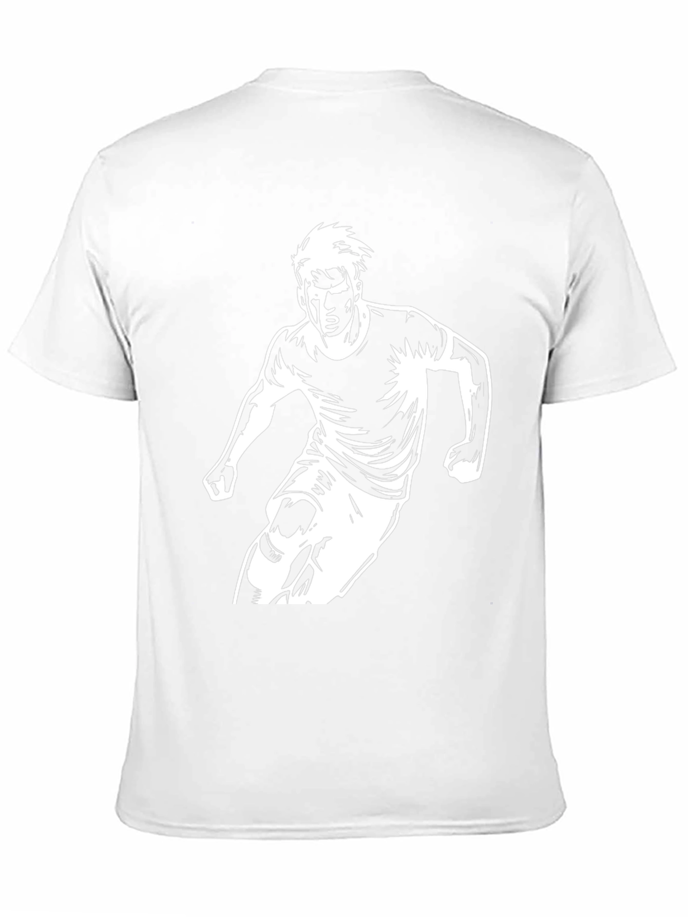 Mens Black Graphic Tee - Soccer Player Print