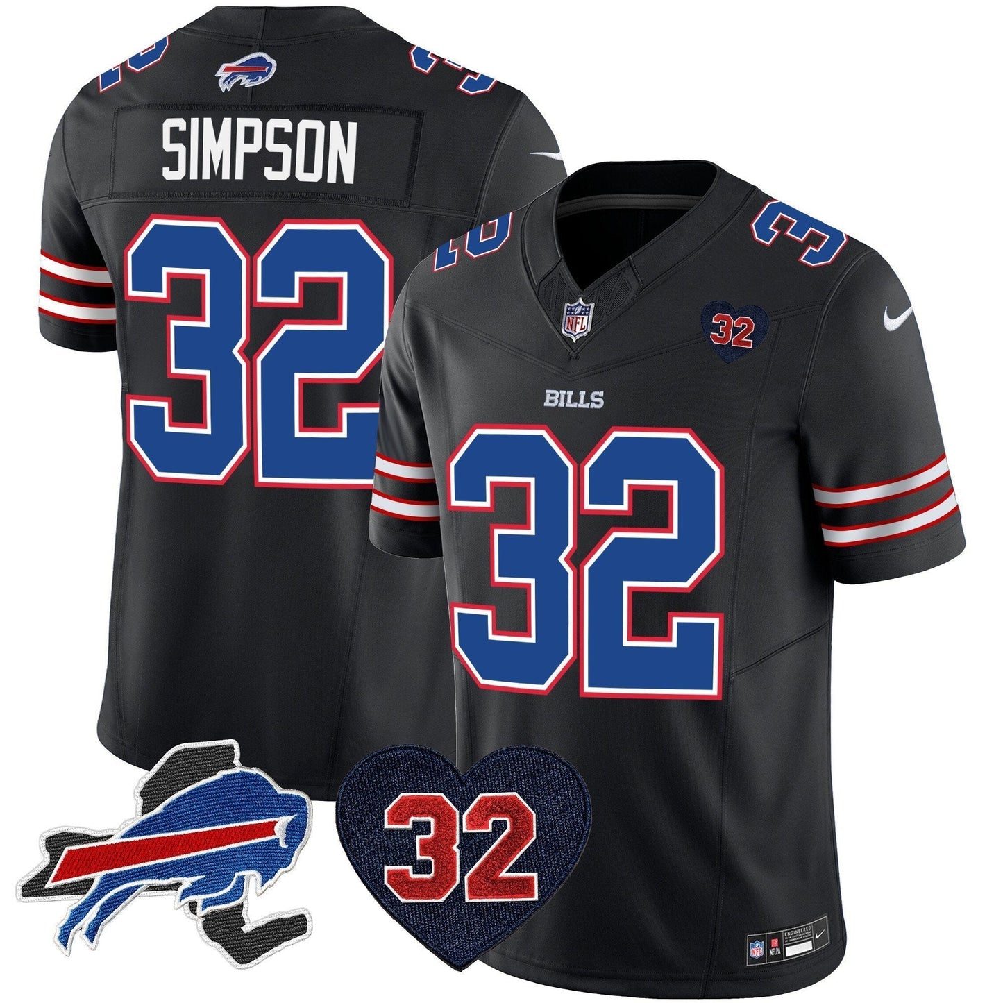 Men���s Buffalo Bills O.J. Simpson Patch Vapor Limited Jersey ��� All Stitched