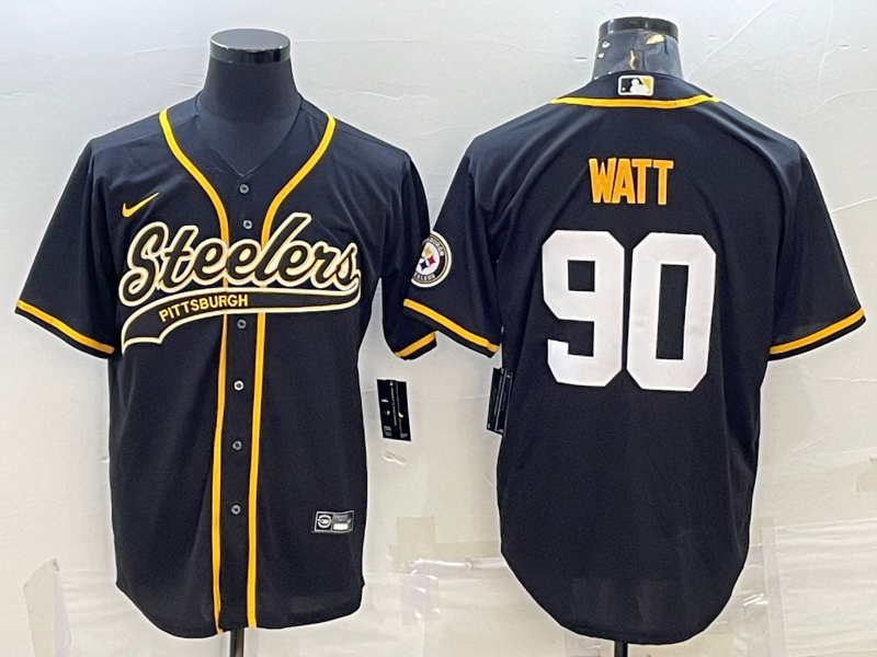 Men's Pittsburgh Steelers T.J. Watt #90 Black Player Jerseys Joint edition