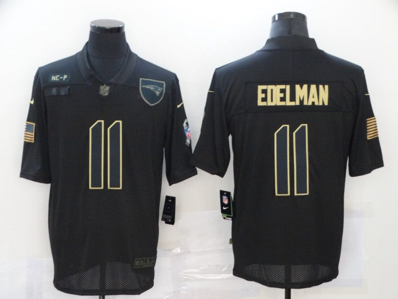 Men's New England Patriots Julian Edelman #11 Black Game Player Jerseys