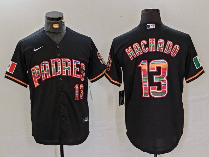 Men's San Diego Padres Manny Machado #13 Black Player Game Jerseys