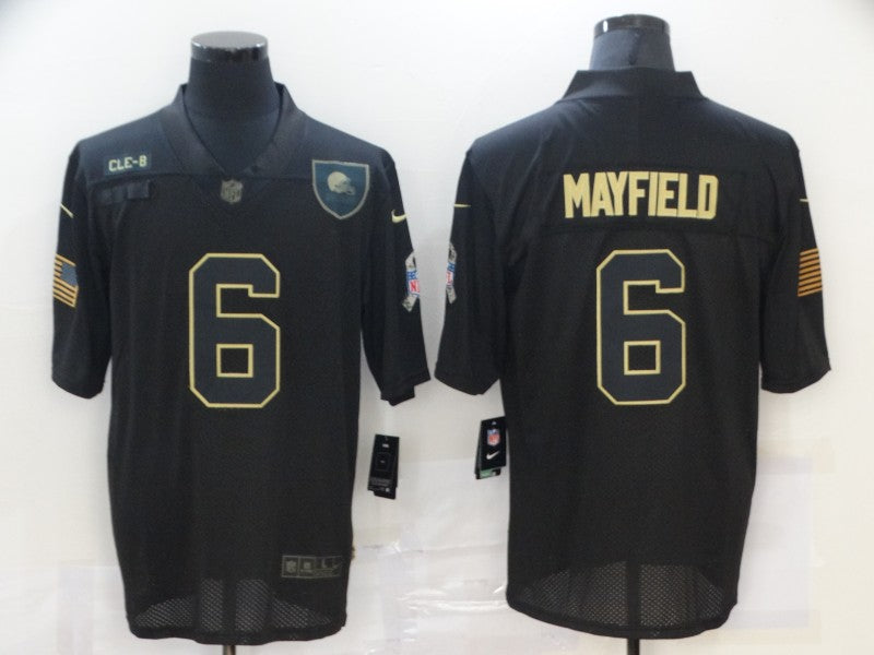 Men's Cleveland Browns Baker Mayfield #6 Black Game Player Jerseys
