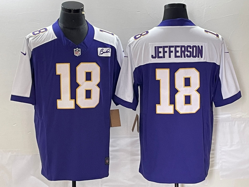 Men's Minnesota Vikings Justin Jefferson #18 Purple Vapor F.U.S.E. Limited Jerseys