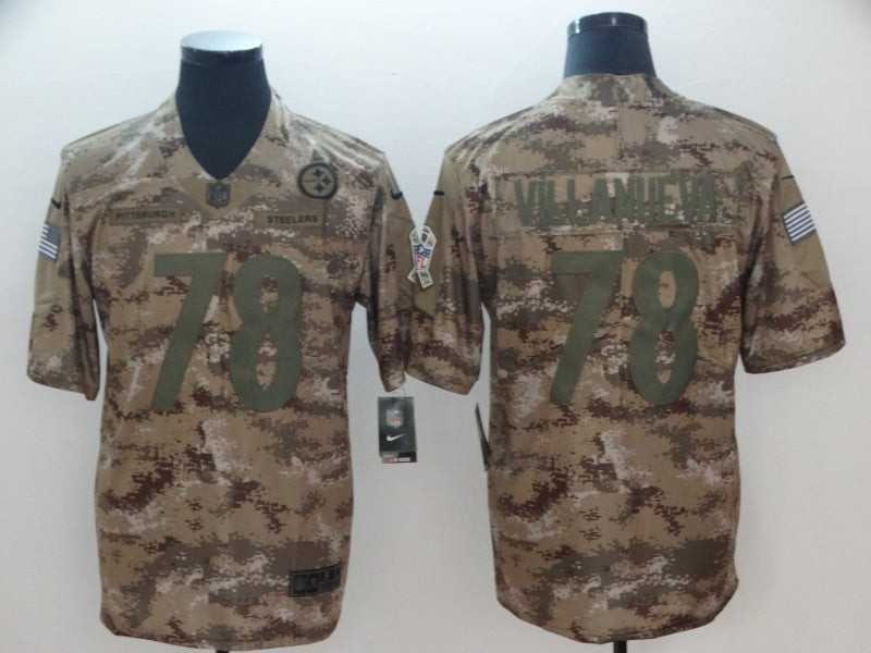 Men's Pittsburgh Steelers Alejandro Villanueva #78 Camouflage Game Jerseys