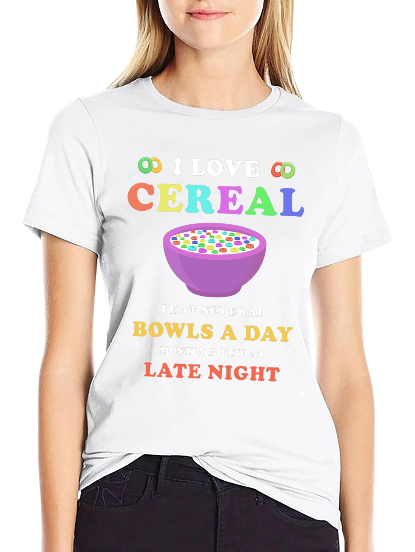 I Love Cereal T-Shirt - Funny Bowl Cereal Design
