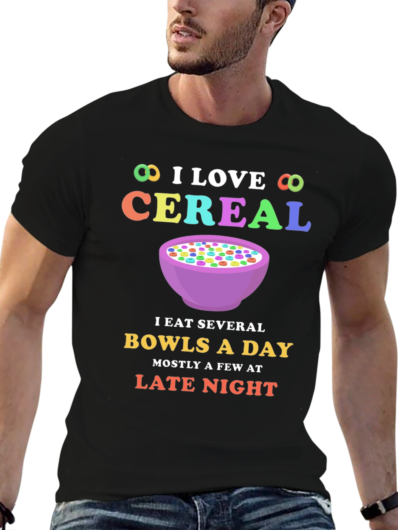 I Love Cereal T-Shirt - Funny Bowl Cereal Design