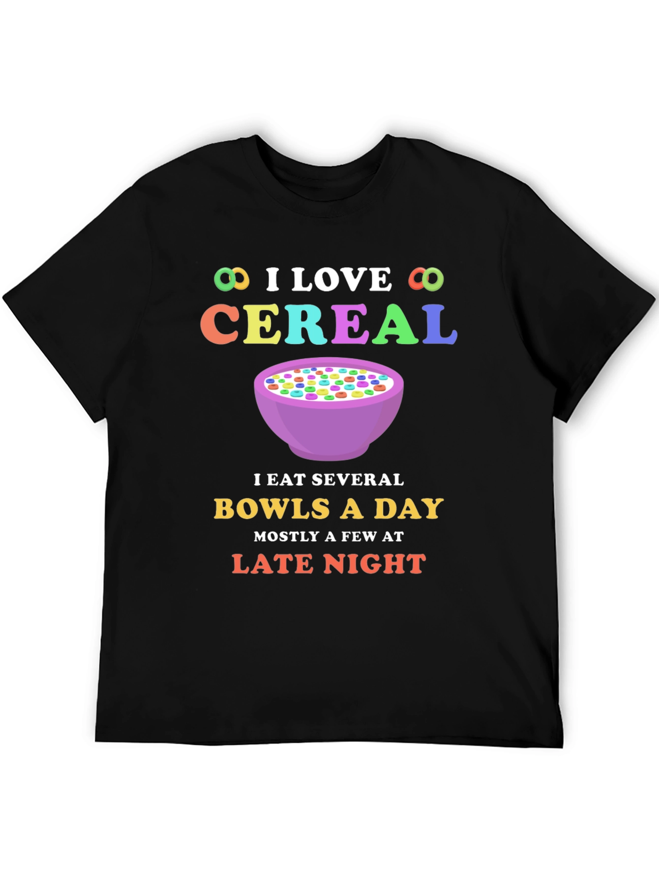 I Love Cereal T-Shirt - Funny Bowl Cereal Design