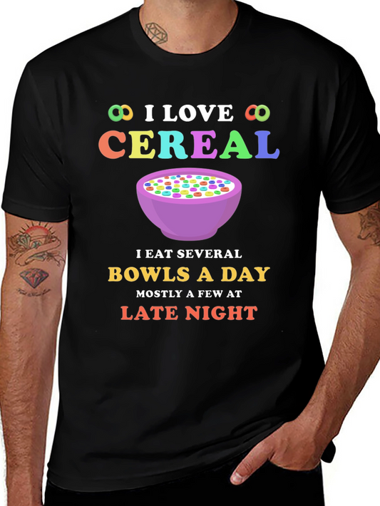 I Love Cereal T-Shirt - Funny Bowl Cereal Design