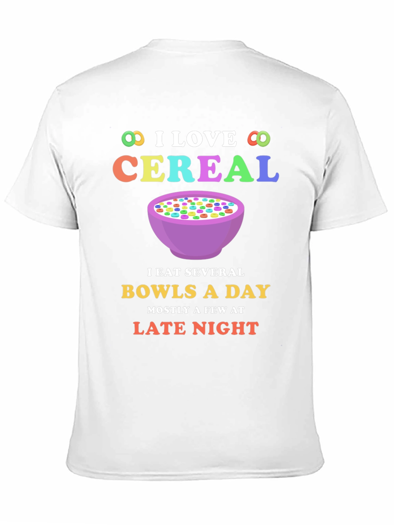 I Love Cereal T-Shirt - Funny Bowl Cereal Design