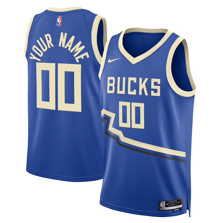 Men's Milwaukee Bucks Royal 2024/25 Custom Swingman Jerseys - City Edition