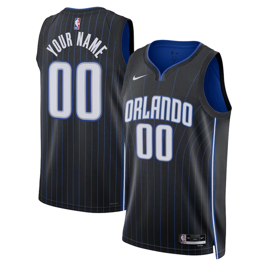 Men's Orlando Magic Black Swingman Custom Jerseys - Icon Edition