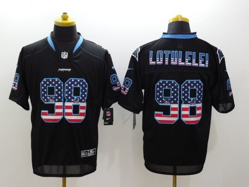 Men's Carolina Panthers Star Lotulelei #98 Black Game Jerseys