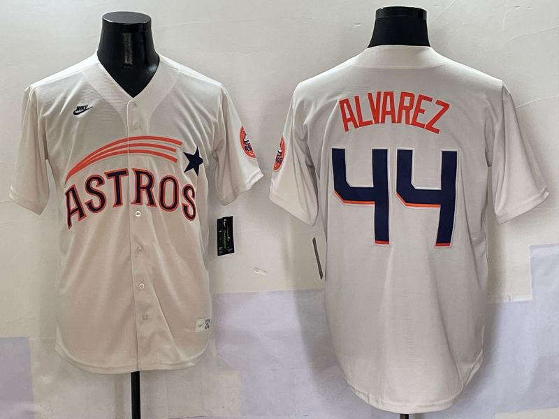 Men's Houston Astros Yordan Alvarez #44 Cream Player Jerseys