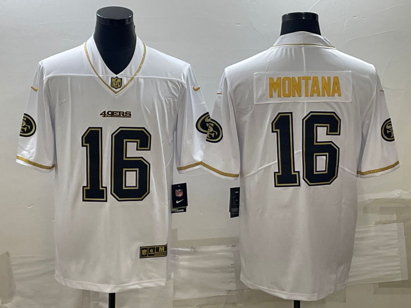 Men's San Francisco 49ers Joe Montana #16 White Player Jerseys