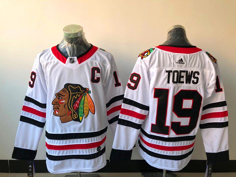 Men's Chicago Blackhawks Jonathan Toews #19 White Breakaway Player Jerseys
