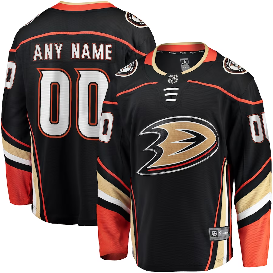 Men's Anaheim Ducks Black Home Breakaway Custom Jerseys