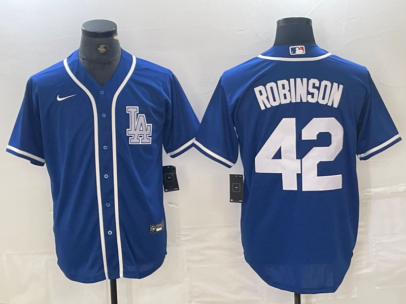 Men's Los Angeles Dodgers Jackie Robinson #42 Blue Limited Player Jerseys