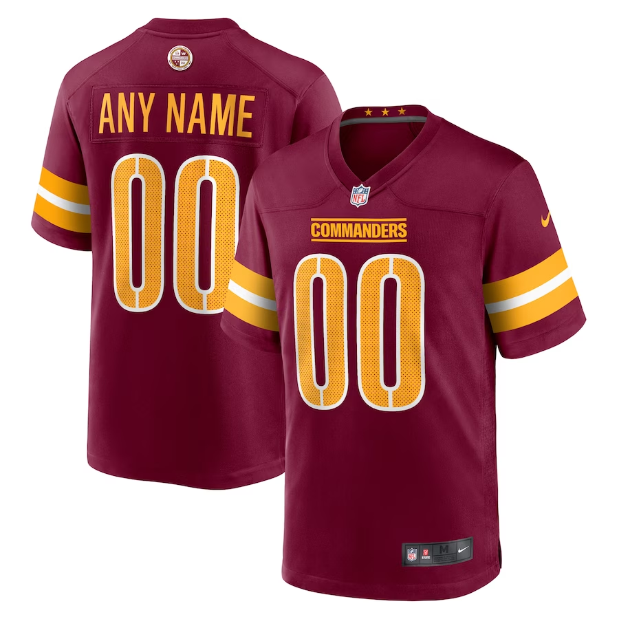 Custom Washington Commanders Burgundy Game Player Jerseys