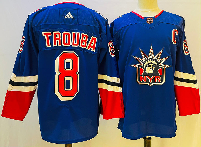 Men's New York Rangers Jacob Trouba #8 Blue Game Jerseys