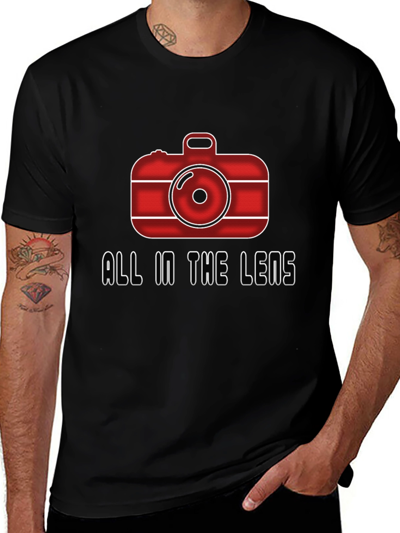 All In The Lens Graphic Black T-Shirt