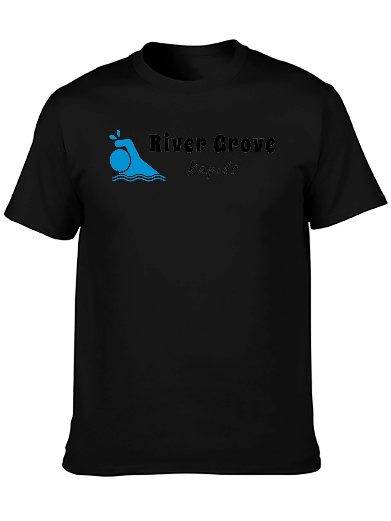 River Grove Rapids Black Graphic T-Shirt