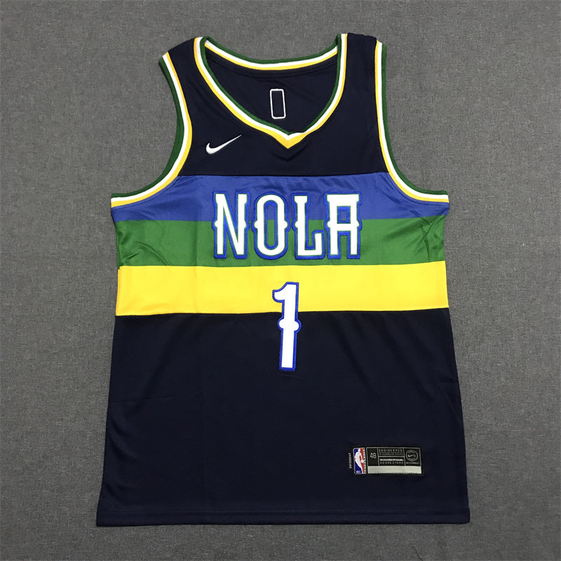 Men's New Orleans Pelicans Zion Williamson #1 Navy Swingman Jerseys