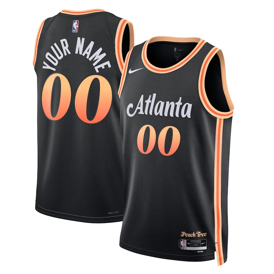 Men's Atlanta Hawks Black 2022/23 Swingman Custom Jerseys - City Edition