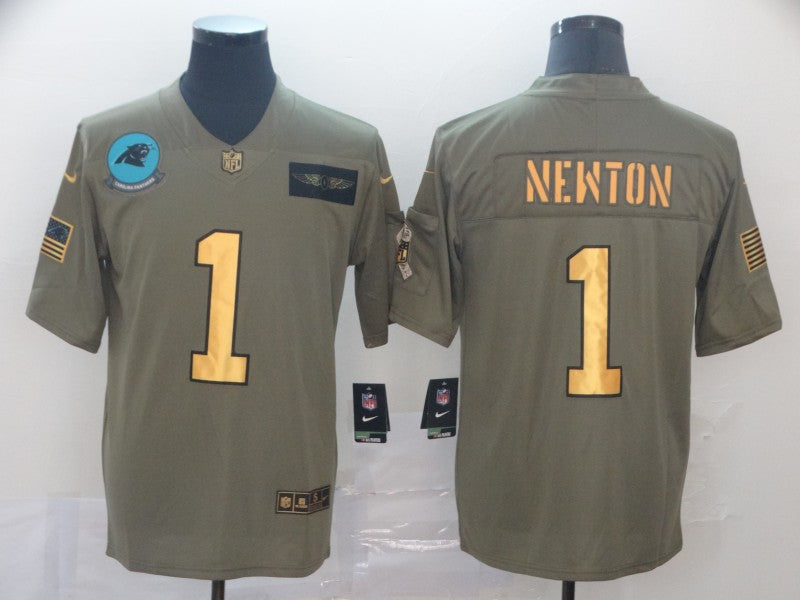 Men's Carolina Panthers Cam Newton #1 Brown Player Game Jerseys