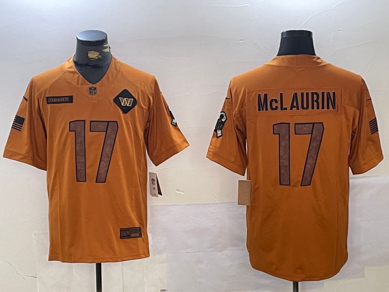 Men's Washington Commanders Terry McLaurin #17 Brown Salute To Service Limited Jerseys