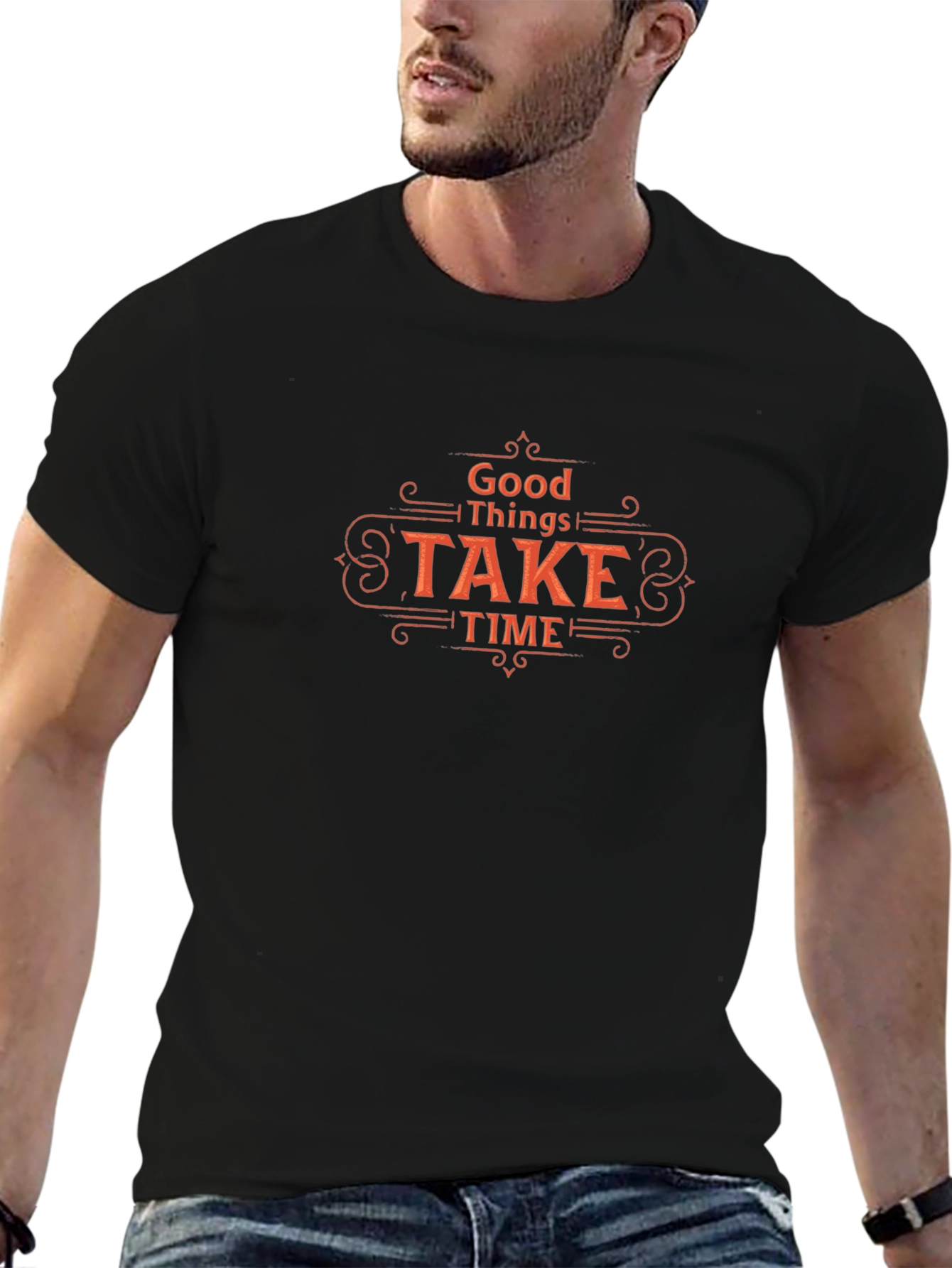 Good Things Take Time Black T-Shirt