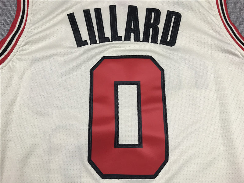 Men's Portland Trail Blazers Damian Lillard #0 NBA White Swingman Jerseys