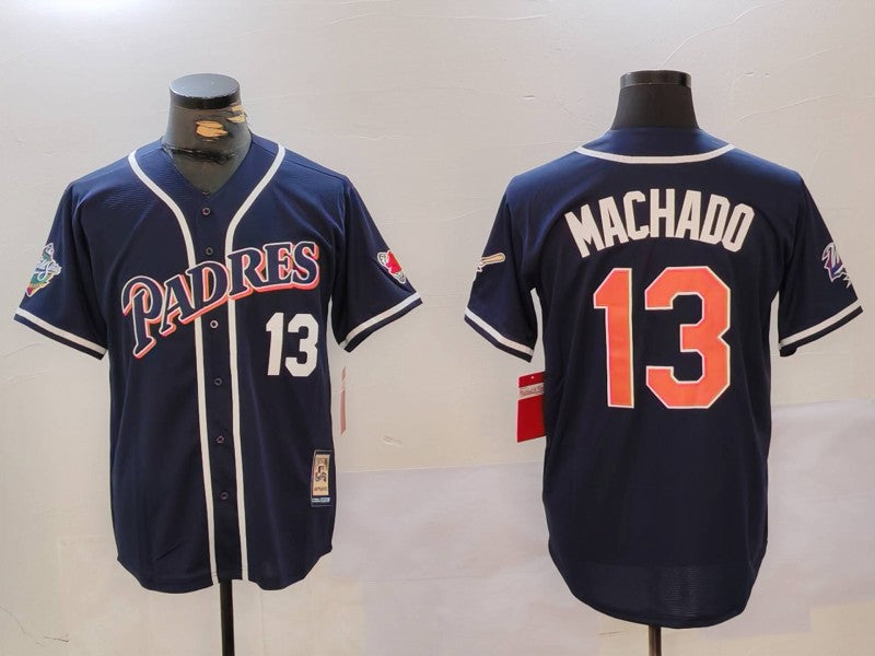 Men's San Diego Padres Manny Machado #13 Navy Replica Player Jerseys