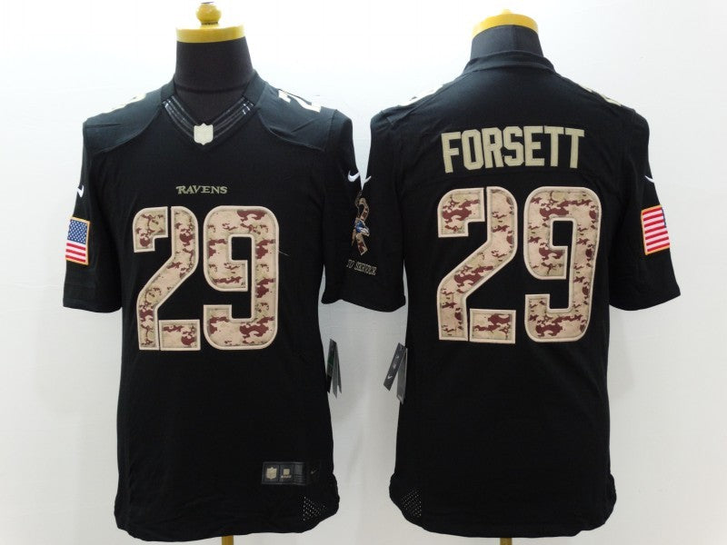 Men's Baltimore Ravens Justin Forsett #29 Black Game Player Jerseys