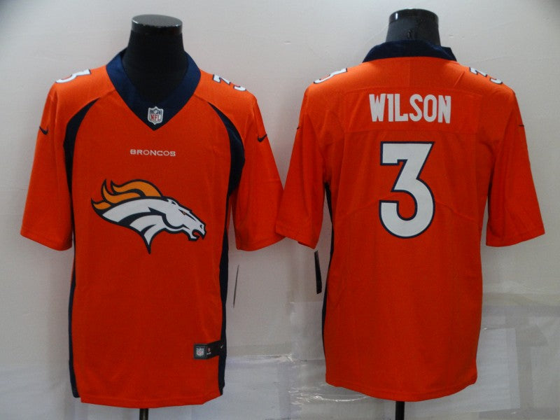 Men's Denver Broncos Russell Wilson #3 Orange Player Jerseys