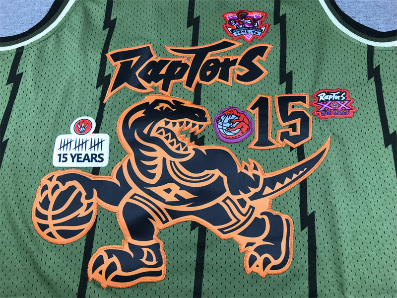 Men's Toronto Raptors Vince Carter #15 Army Green 1998-99 Hardwood Classics Swingman Jerseys